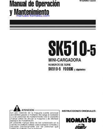 SK510-5(ITA) S/N F00936-UP Operation manual (Spanish)