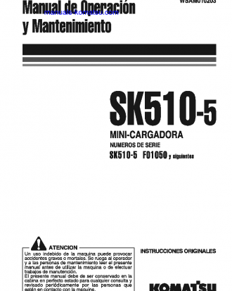 SK510-5(ITA) S/N F01050-UP Operation manual (Spanish)