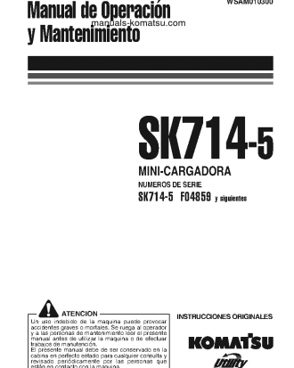 SK714-5(ITA)-/ S/N F04859-UP Operation manual (Spanish)