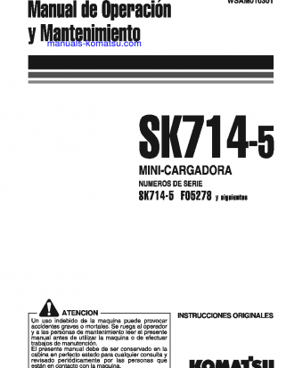 SK714-5(ITA)-/ S/N F05278-UP Operation manual (Spanish)