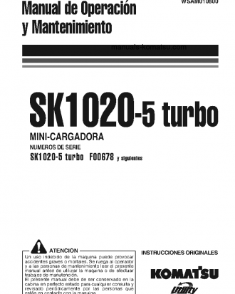 SK1020-5(ITA)-TURBO S/N F00678-UP Operation manual (Spanish)