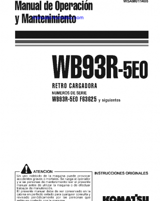 WB93R-5(ITA)-TIER 3 S/N F63625-UP Operation manual (Spanish)