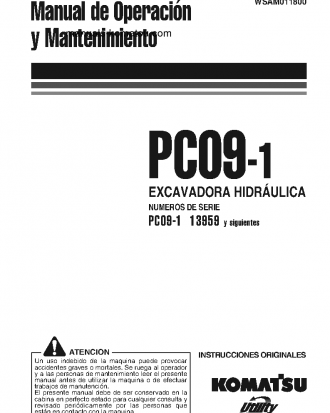 PC09-1(ITA) S/N 13959-UP Operation manual (Spanish)