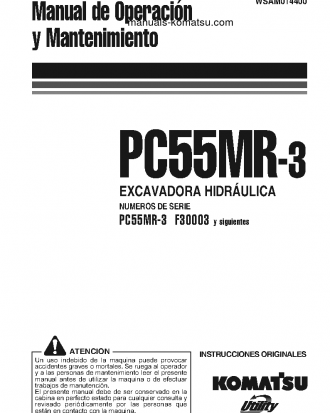 PC55MR-3(ITA) S/N F30003-UP Operation manual (Spanish)