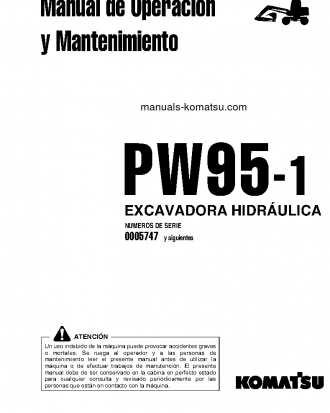PW95-1(ITA) S/N 5747-UP Operation manual (Spanish)