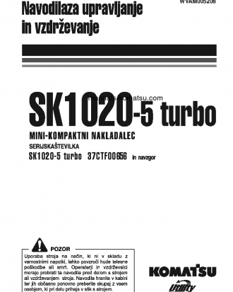 SK1020-5(ITA)-TURBO S/N 37CTF00655-UP Operation manual (Slovene)