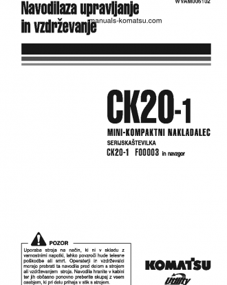 CK20-1(ITA) S/N F00003-F00270 Operation manual (Slovene)