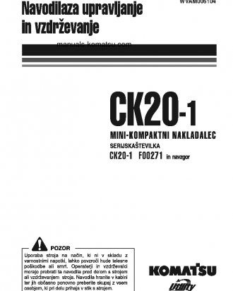 CK20-1(ITA) S/N F00271-UP Operation manual (Slovene)