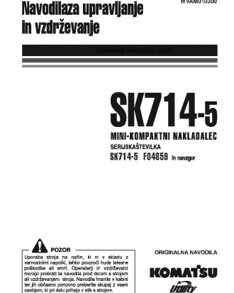 SK714-5(ITA)-/ S/N F04859-UP Operation manual (Slovene)