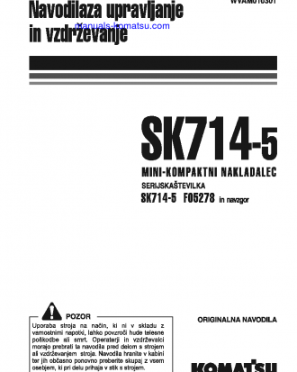 SK714-5(ITA)-/ S/N F05278-UP Operation manual (Slovene)