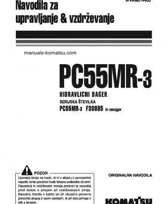 PC55MR-3(ITA) S/N F30885-UP Operation manual (Slovene)
