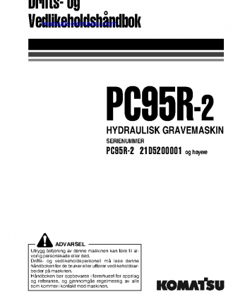 PC95R-2(ITA) S/N 21D5200001-UP Operation manual (Norwegian)