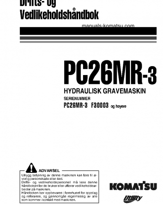 PC26MR-3(ITA) S/N F30003-UP Operation manual (Norwegian)