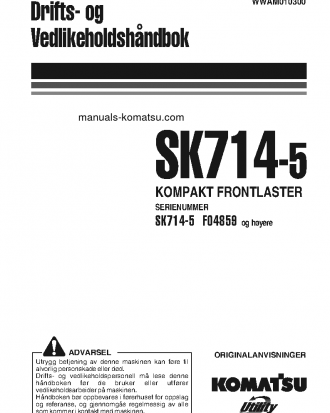 SK714-5(ITA)-/ S/N F04859-UP Operation manual (Norwegian)