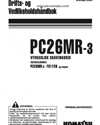 PC26MR-3(ITA) S/N F31129-UP Operation manual (Norwegian)