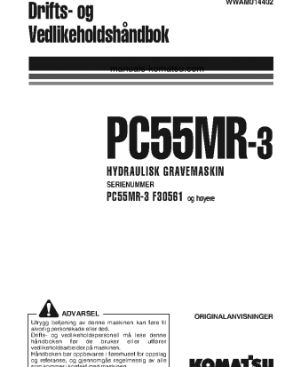 PC55MR-3(ITA) S/N F30561-UP Operation manual (Norwegian)