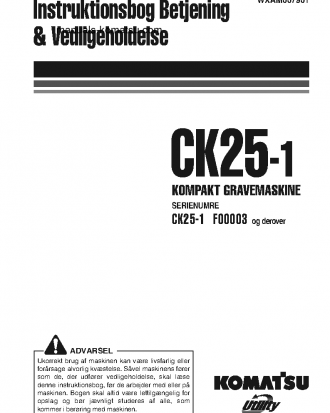 CK25-1(ITA) S/N F00003-F00070 Operation manual (Danish)