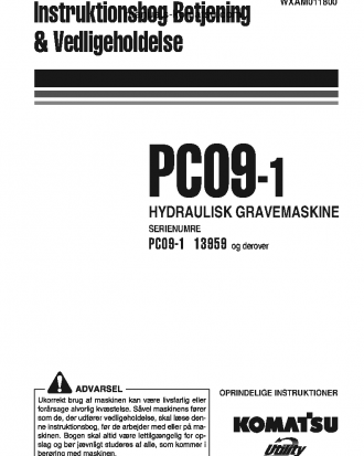 PC09-1(ITA) S/N 13959-UP Operation manual (Danish)