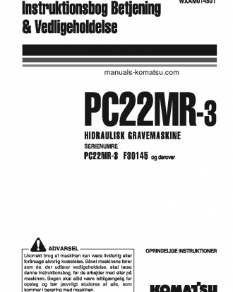 PC22MR-3(ITA) S/N F30145-UP Operation manual (Danish)