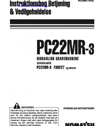 PC22MR-3(ITA) S/N F30227-UP Operation manual (Danish)