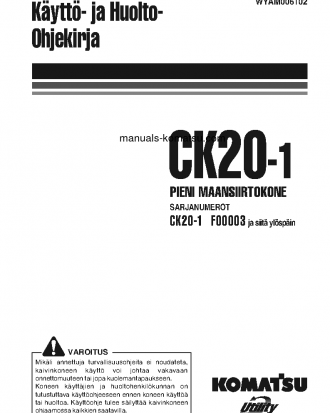 CK20-1(ITA) S/N F00003-F00270 Operation manual (Finnish)