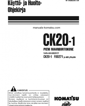 CK20-1(ITA) S/N F00271-UP Operation manual (Finnish)