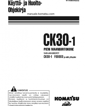 CK30-1(ITA) S/N F00003-F00187 Operation manual (Finnish)