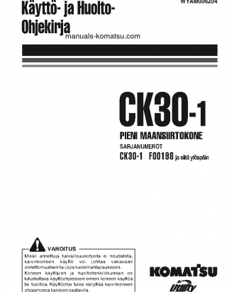 CK30-1(ITA) S/N F00198-UP Operation manual (Finnish)
