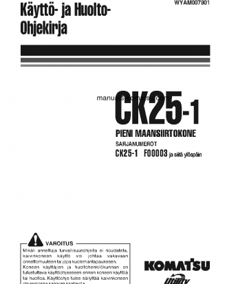 CK25-1(ITA) S/N F00003-F00070 Operation manual (Finnish)