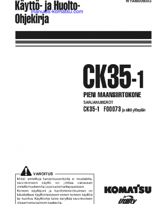 CK35-1(ITA) S/N F00073-UP Operation manual (Finnish)