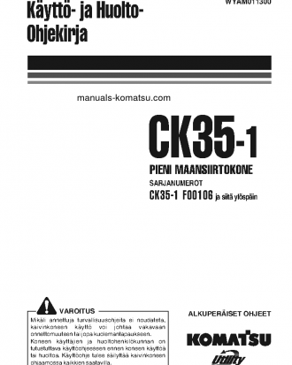 CK35-1(ITA) S/N F00106-UP Operation manual (Finnish)