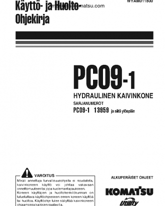 PC09-1(ITA) S/N 13959-UP Operation manual (Finnish)