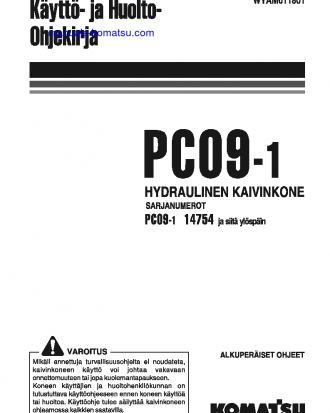 PC09-1(ITA) S/N 14754-UP Operation manual (Finnish)