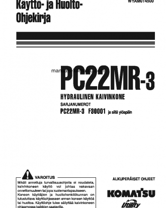 PC22MR-3(ITA) S/N F30001-UP Operation manual (Finnish)