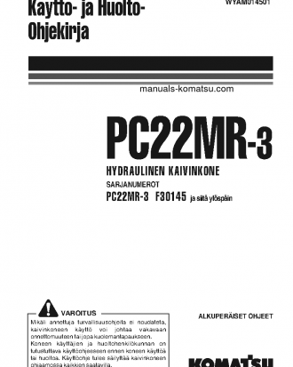 PC22MR-3(ITA) S/N F30145-UP Operation manual (Finnish)