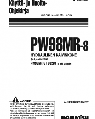 PW98MR-8(ITA) S/N F80281-UP Operation manual (Finnish)