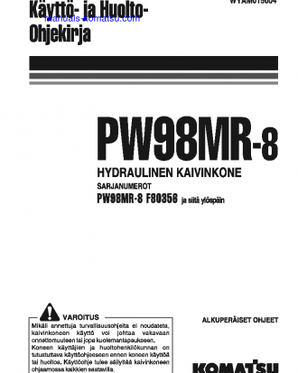 PW98MR-8(ITA) S/N F80356-UP Operation manual (Finnish)