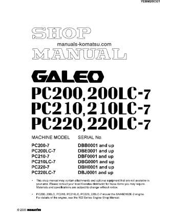 PC200-7(CHN)-MULTI-MONITOR S/N DBB0001-UP Shop (repair) manual (English)