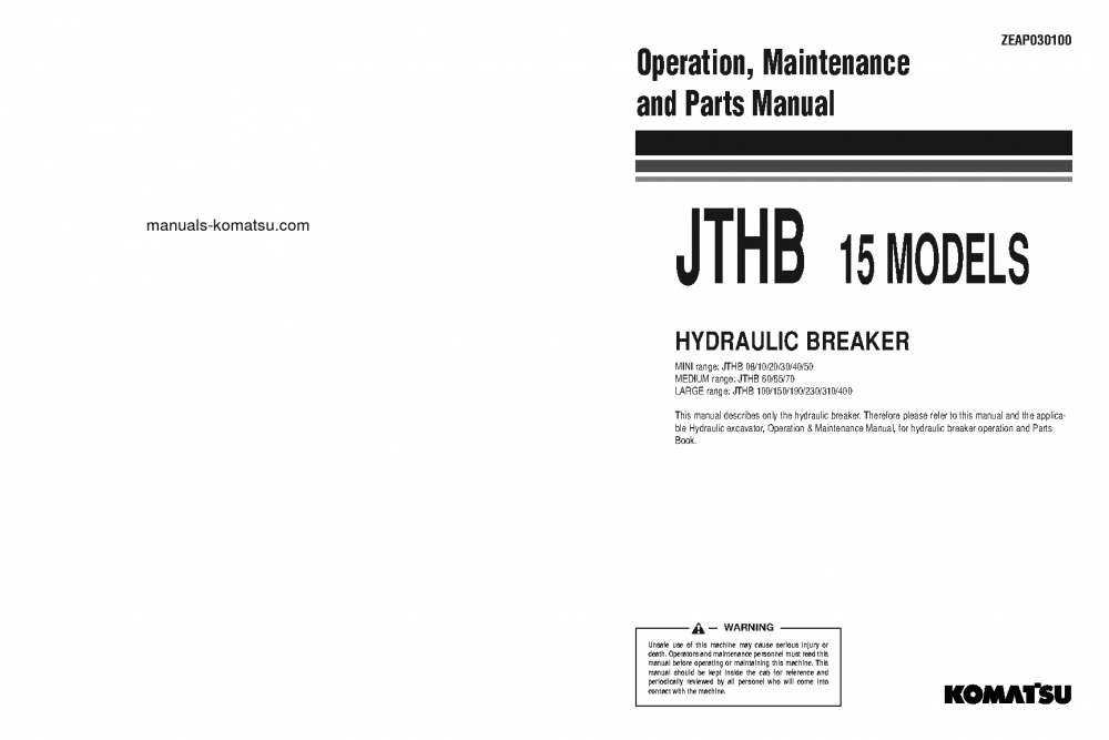 JTHB230-1(JPN)-Breaker S/N 1-UP Operation manual (English)